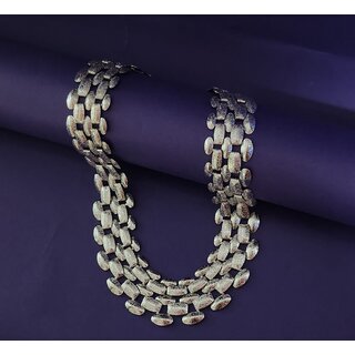 Trendy Twisted Silver Plated Neck Chain with Earring for women view 2