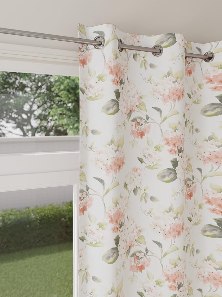 DDECOR - 100% PolyesterFloral PatternLarge Door 9 Ft|135 CM X 270 CM| - Pink view 2