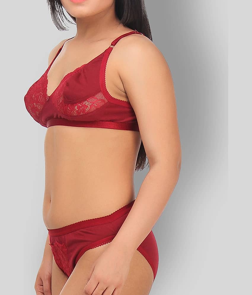 TCG Maroon Lace Bra & Panty Set view 2
