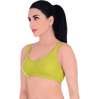 Empisto Branded Women's Parrot Green and Maroon Colour Tennis Sports Bra (pack of 2) view 2