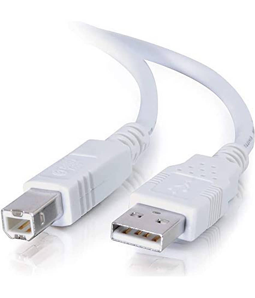 EKRAJ 1.5m Printer Cable USB A Male to B Male Printer, Scanner Cable - White view 2