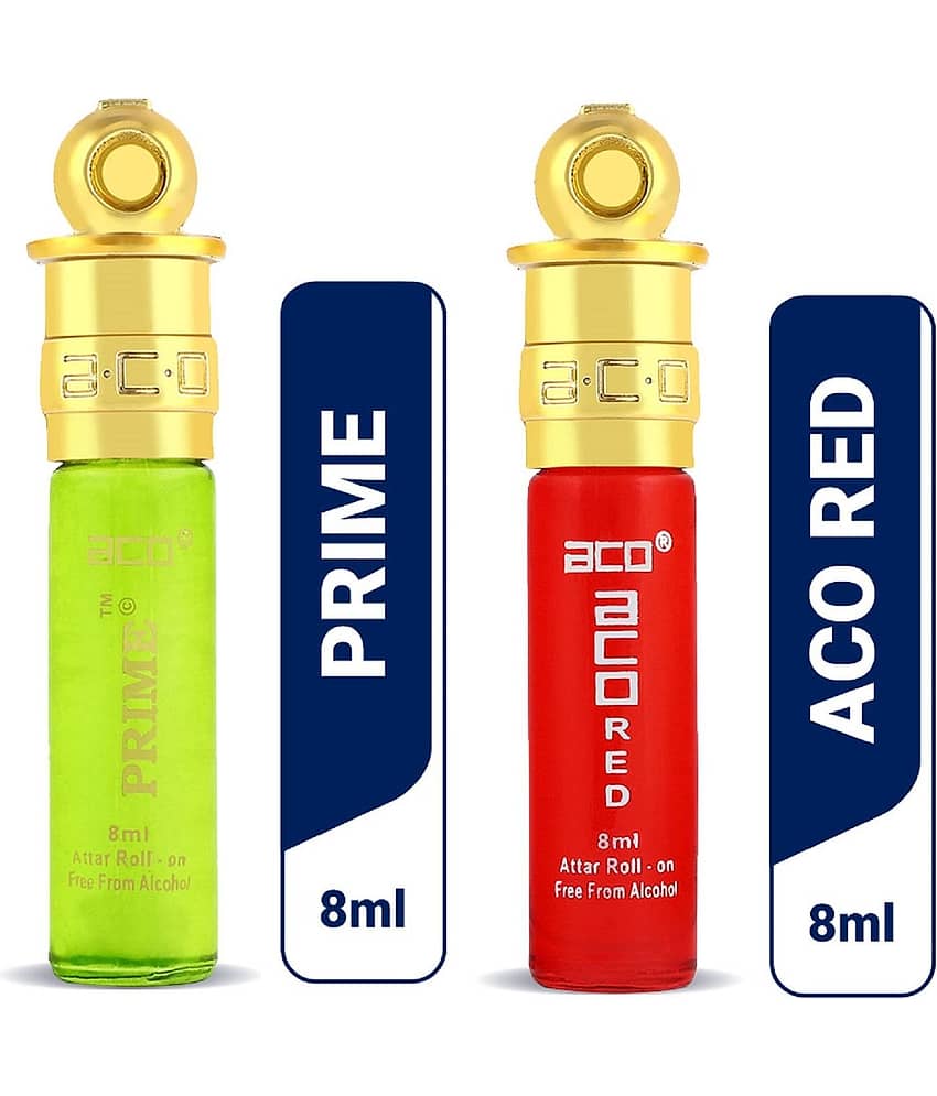 aco perfumes ACO PRIME & ACO RED Concentrated Attar Roll On 8ml COMBO SET view 2