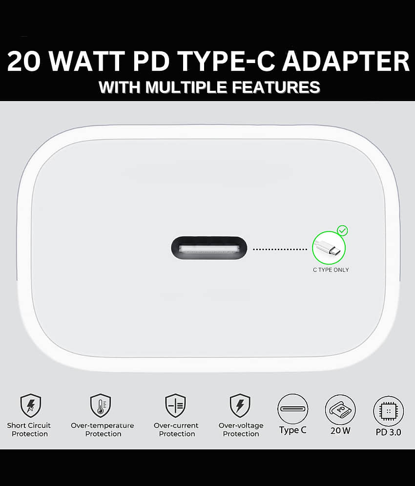 PD 20W Power Delivery Original Fast Charger with USB-C to Lightning Cable for iPhone 14/14Plus/14Pro/14Pro max 13/13Pro/13Pro max 12/12Pro/12/11/X/Xr Series view 2