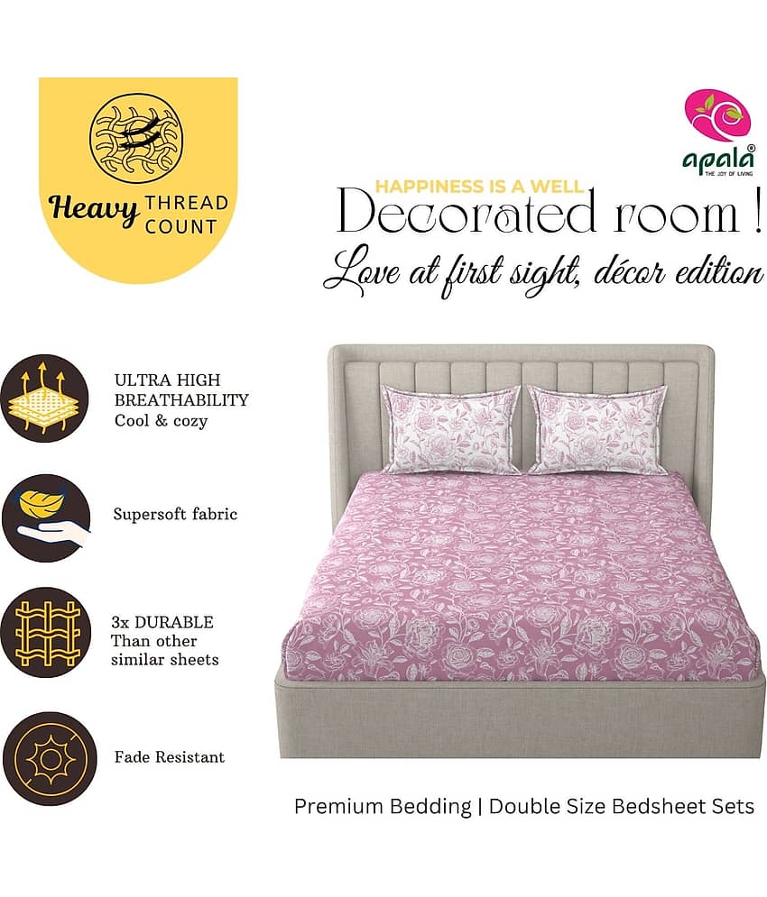 Apala Microfibre 1 King Fitted Bedsheet with 2 Pillow Covers ( 198 cm x 182 cm ) , Sky Blue view 2