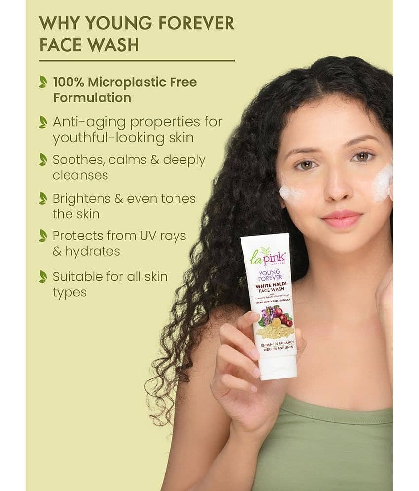 La Pink Young Forever Face Wash, For Radiant & Spot Less Skin 100% Microplastic Free Formula, 100ml view 2