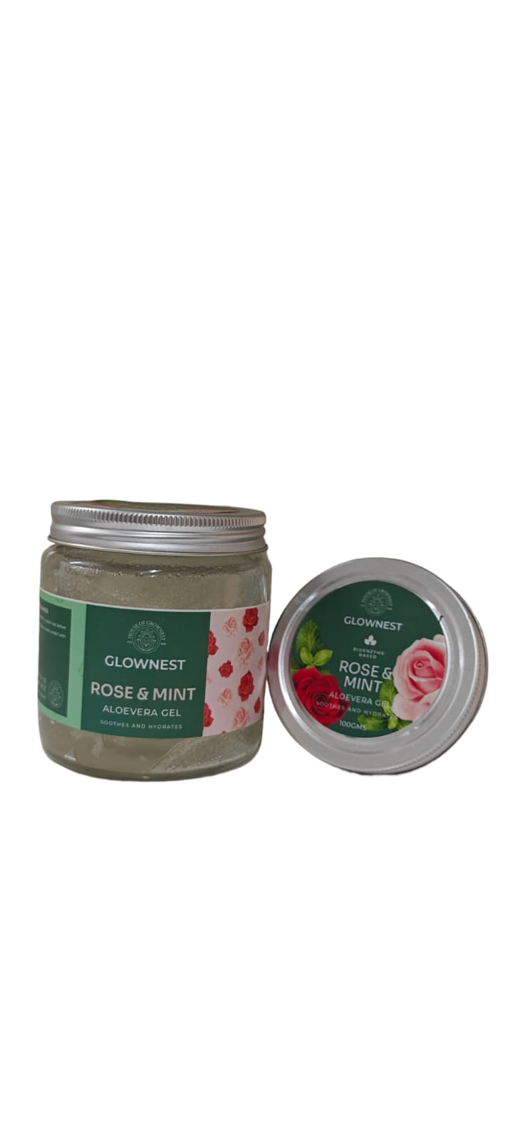 Glownest Bio Enzyme Based Aloe Vera Gel Rose & Mint (250g) view 2