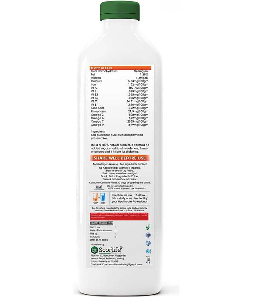 Scorlife Seabuckthorn Sugar Free Natural Fruit Juice 500 ml view 2