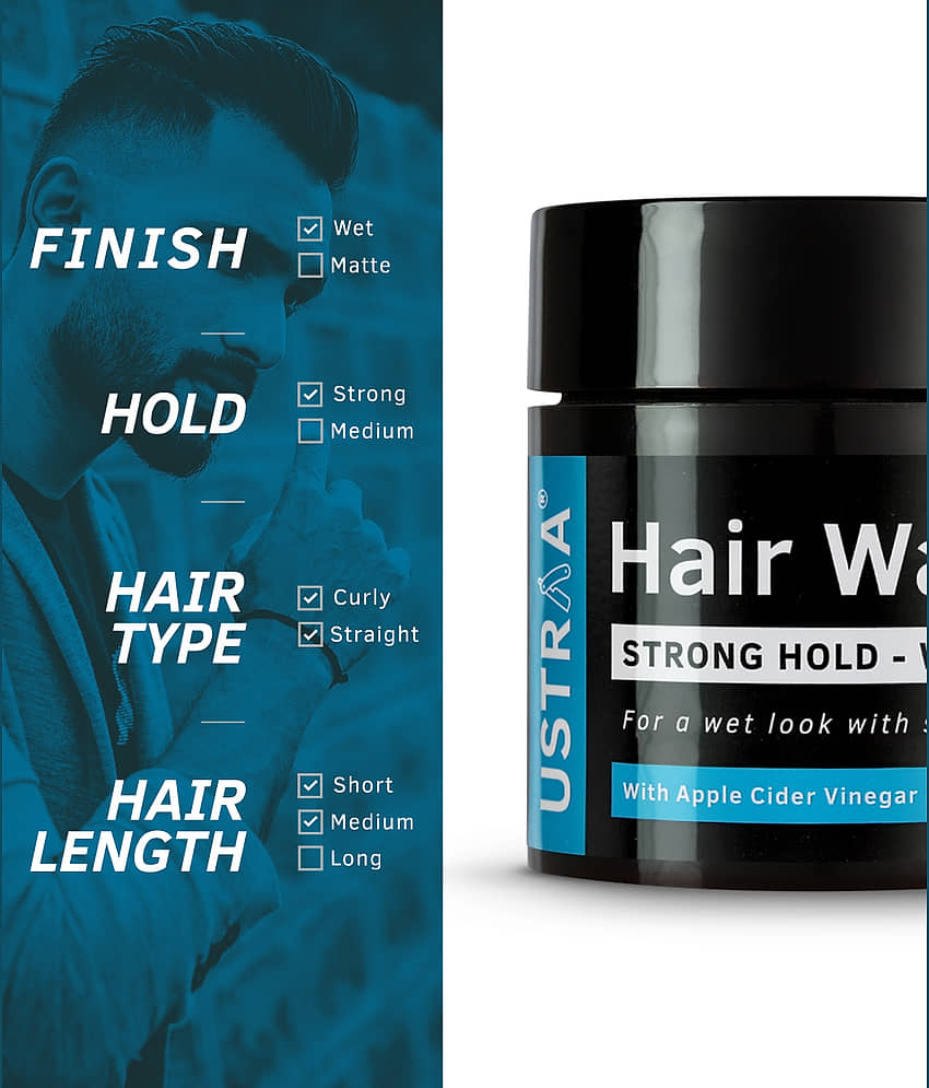 Ustraa Hair Wax - Strong Hold, Wet Look - 100gm view 2
