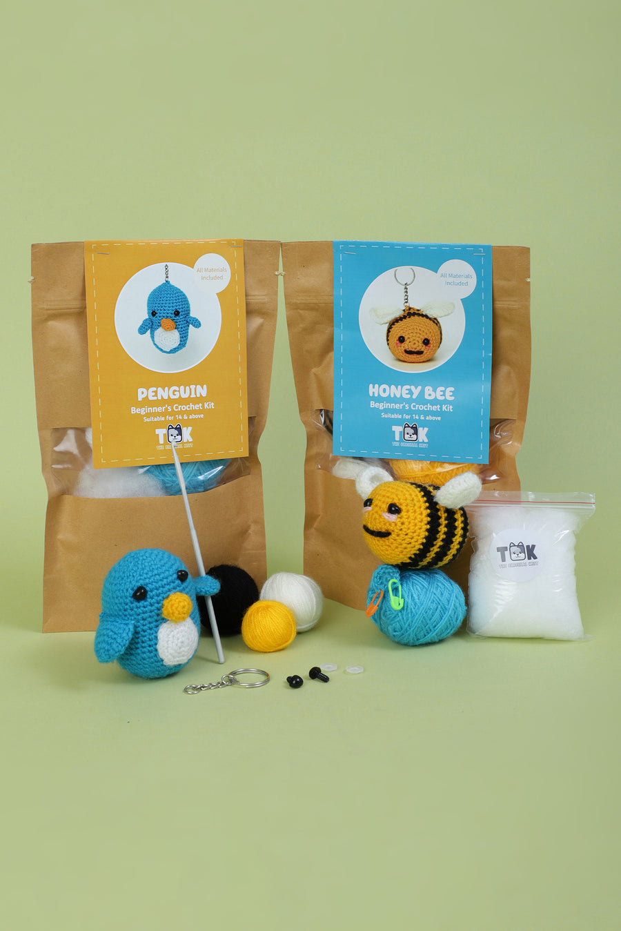 The Original Knit Beginner's Crochet Kit (Set of 2) - Blue & Yellow view 2