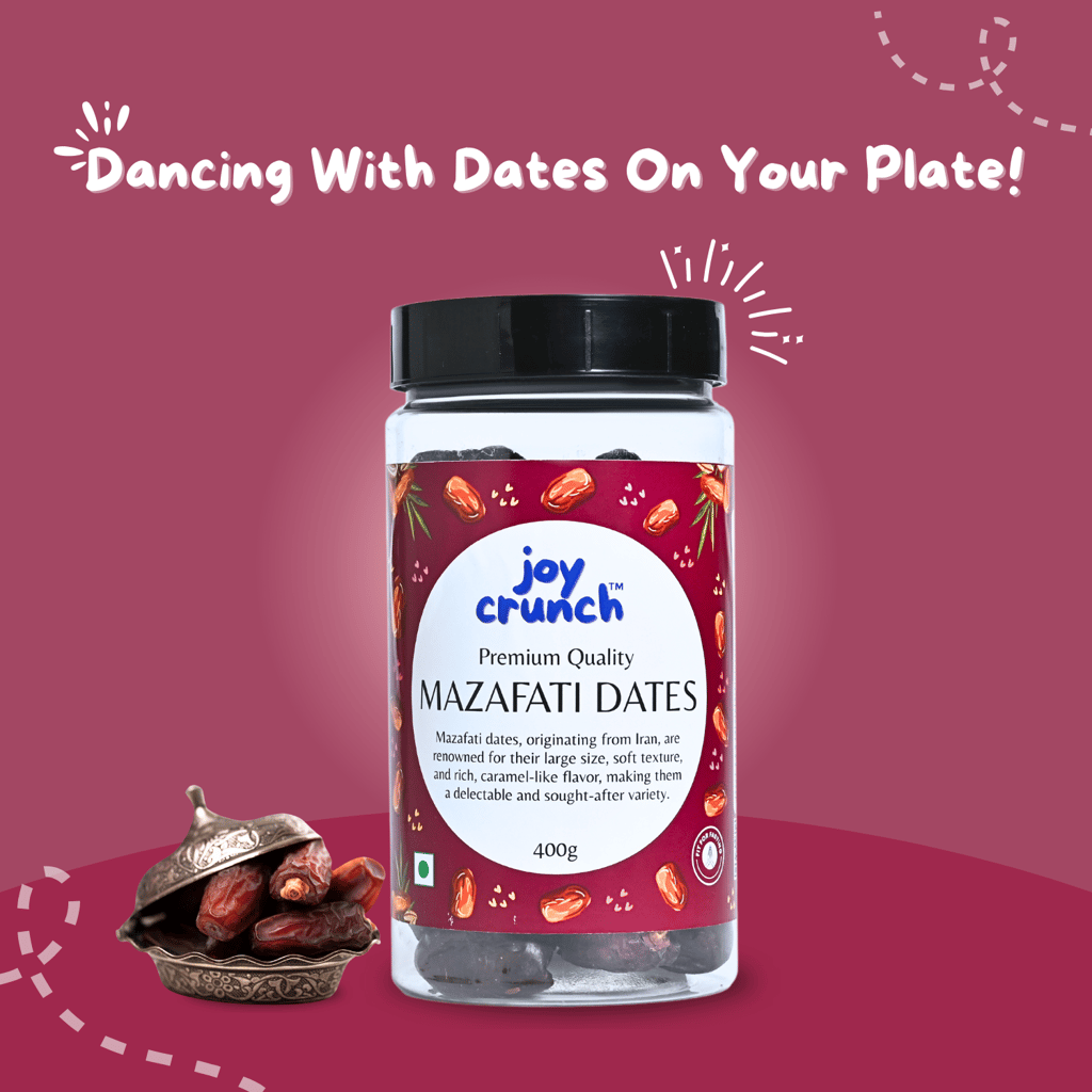 Joy Crunch Khajoor Dates 500gm | Khajur Dry Fruit | Rich in Iron, Fibre & Vitamins | Mazafati Premium Dates | Khajur Dry Fruits | Healthy & Nutritious Soft Dates | Dates Kimia 500 grams view 2
