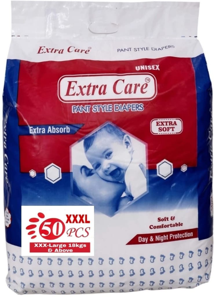 Extra Care Extra Absorb Pants Style Baby Diapers - 50 Count 3xl | Leakage Protection, Rush-Free Baby Diaper Pants view 2