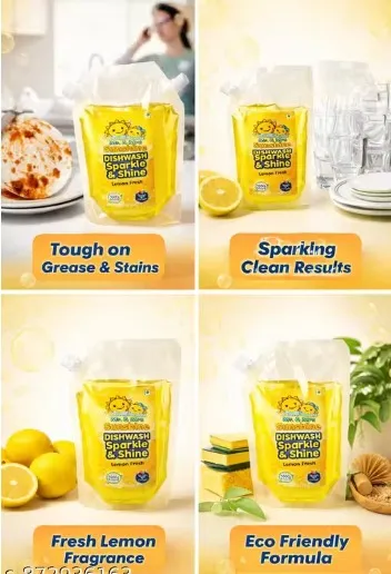 Mr and Mrs sunshine, Dishwash Liquid Pouch of 500ml+500ml, Pack of 2 view 2
