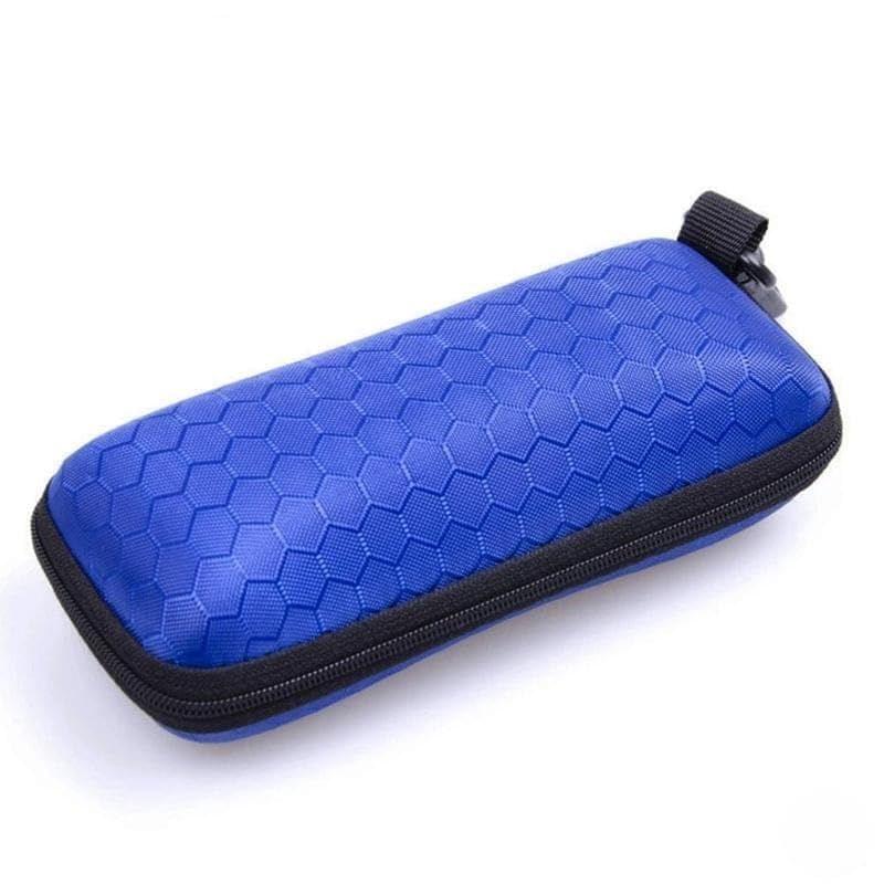 Eyenaks Portable Zipper Eyeglasses Case Sunglasses Hard Case Box Protector for Men Women Students (Blue) view 2