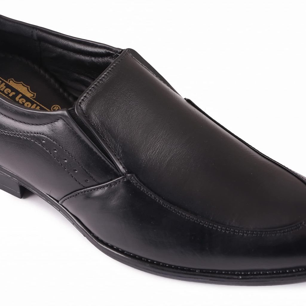 FEATHER LEATHER Latest Stylish Genuine Leather Shoe for Men's & Boys/Formals/Office Wear (Black) view 2