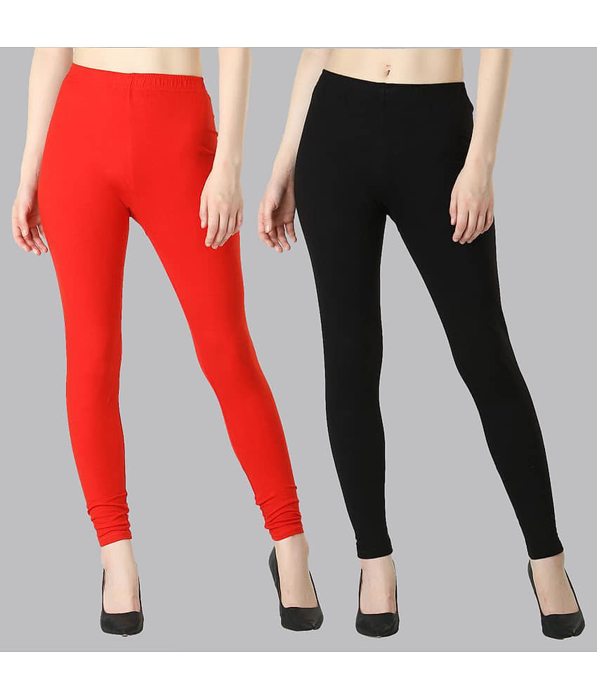FnMe - Multicolor Cotton Women's Leggings ( Pack of 2 )