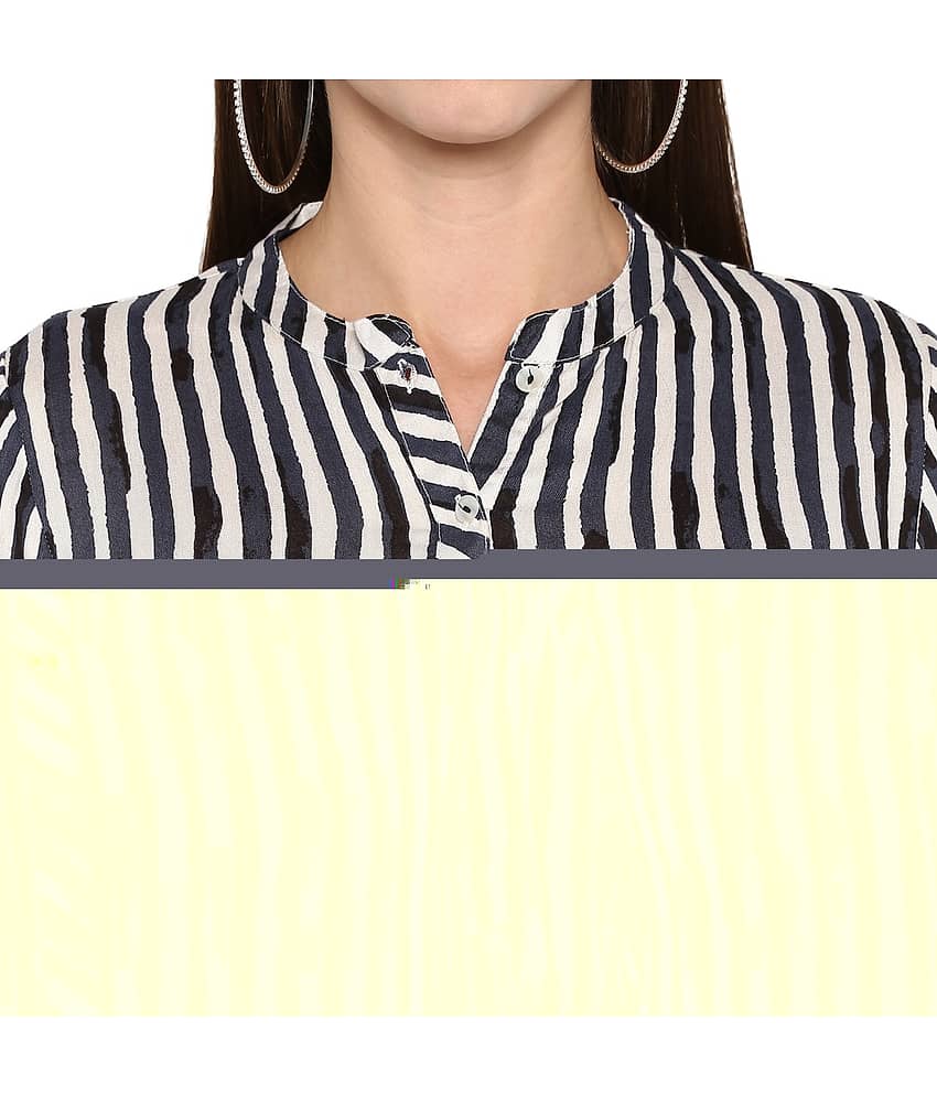 Antaran Rayon Striped Straight Women's Kurti - White ( Pack of 1 ) view 2