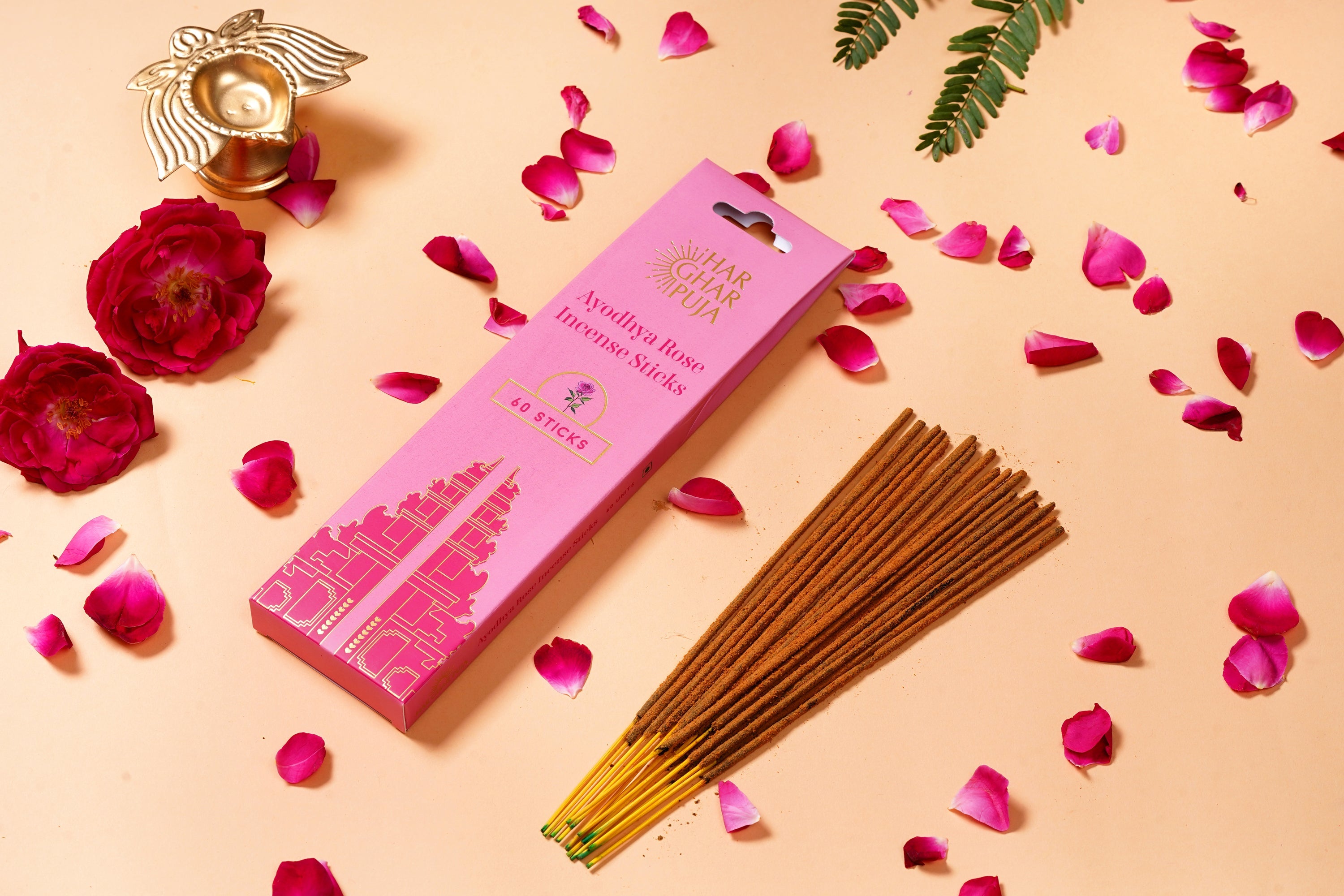 Har Ghar Puja Ayodhya Rose Incense Sticks (Set of 2) view 2