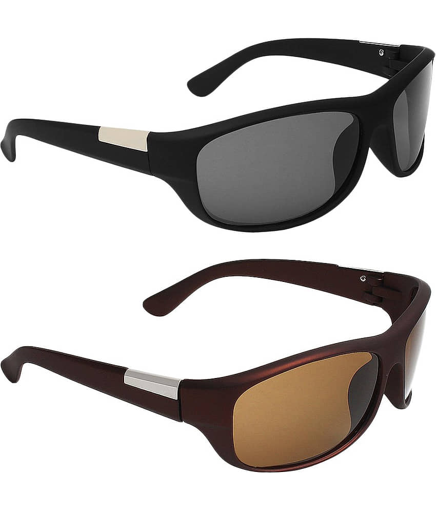 Kanny Devis - Black Wrap Around Sunglasses ( Pack of 2 ) view 2
