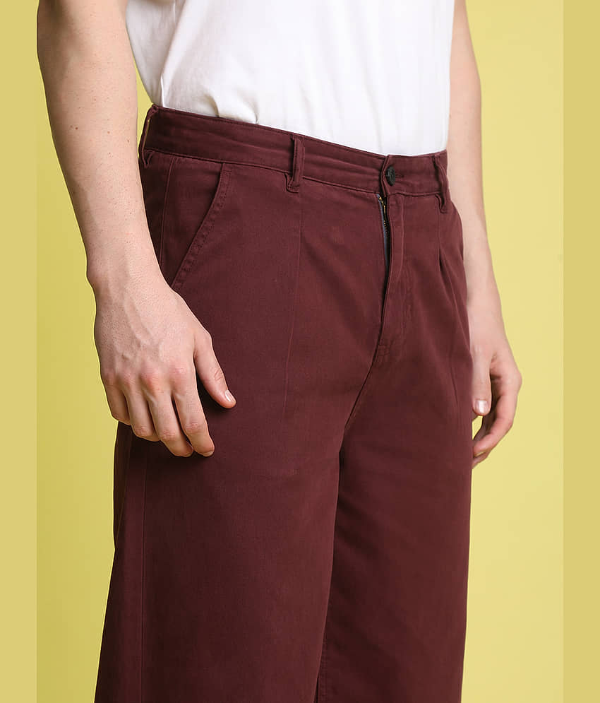 Bene Kleed Regular Pleated Men's Chinos - Red ( Pack of 1 ) view 2