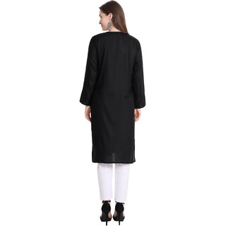 Women Chikan Embroidery Straight Kurta view 2