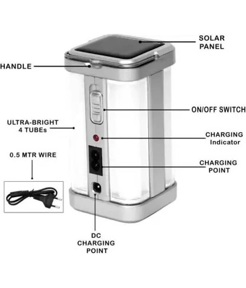 Stylopunk Silver Above 50W Solar Emergency Light - Pack of 1 view 2