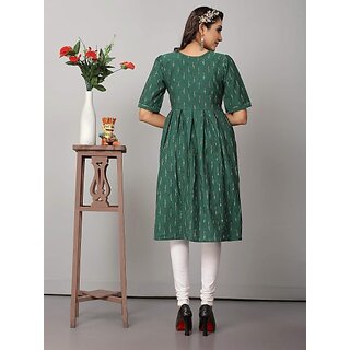 OMSAIFAB Casual Printed Women Green Top view 2
