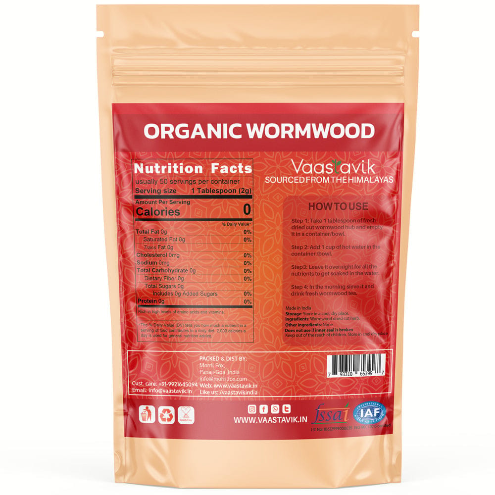 Vaastavik Wormwood Tea Dried Cut Herb Artemisia Absinthium Afsanteen 100gm view 2