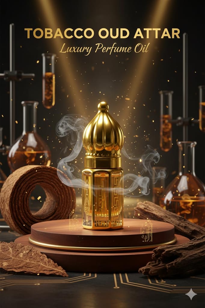 Tobacco Oud Attar | Long Lasting Arabic Fragrance Oil | Smoky Woody Oud Perfume | Alcohol-Free Luxury Fabric Use Attar by LinBerlin view 2