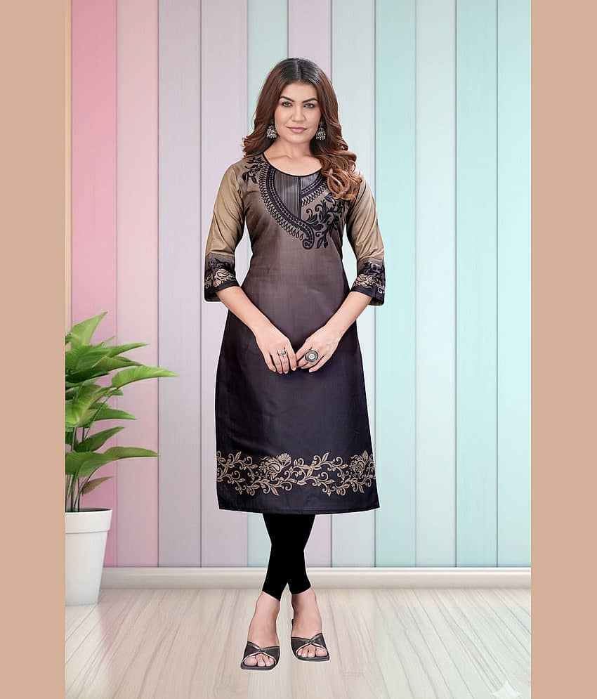 Hetsa Women Rayon Printed A-line Kurti ( Multicolor ) view 2