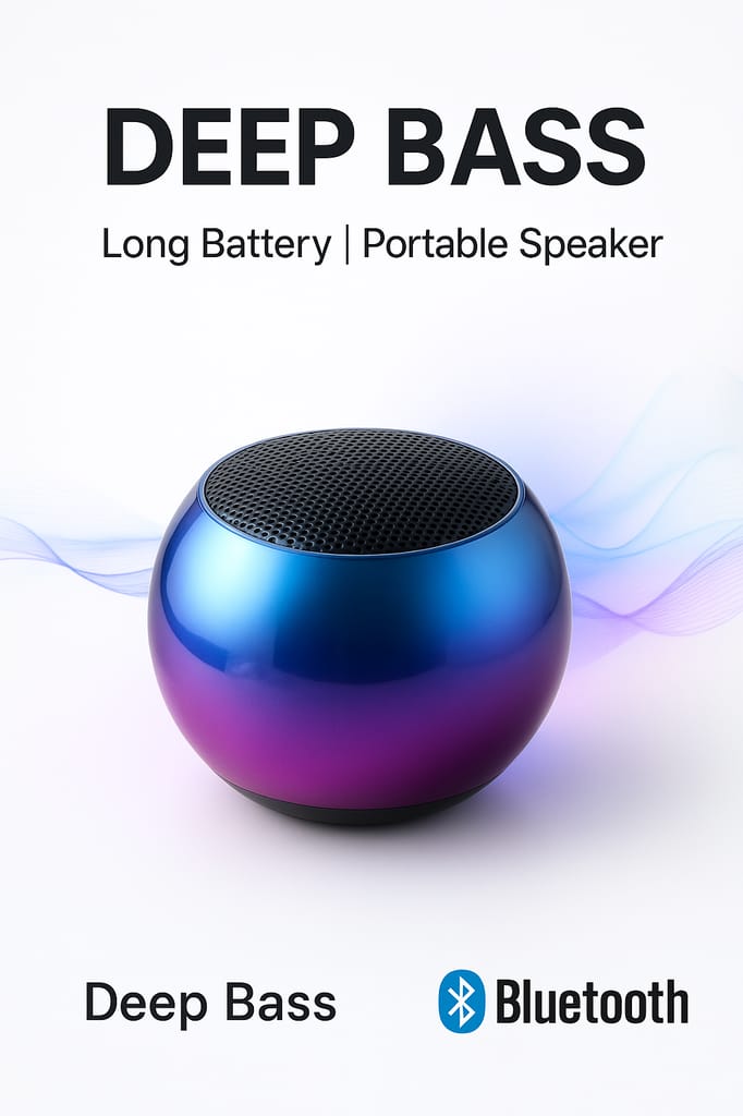 Mini Boom Bluetooth Speaker – Deep Bass | Type-C Fast Charging | Powerful Sound in Small Size view 2