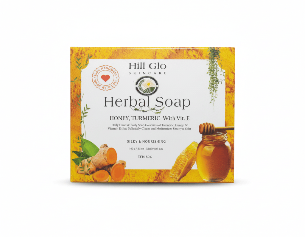 Hill Glo Herbal Soap – Honey,Turmeric with Vitamin E (Pack of 4 x 100g) view 2