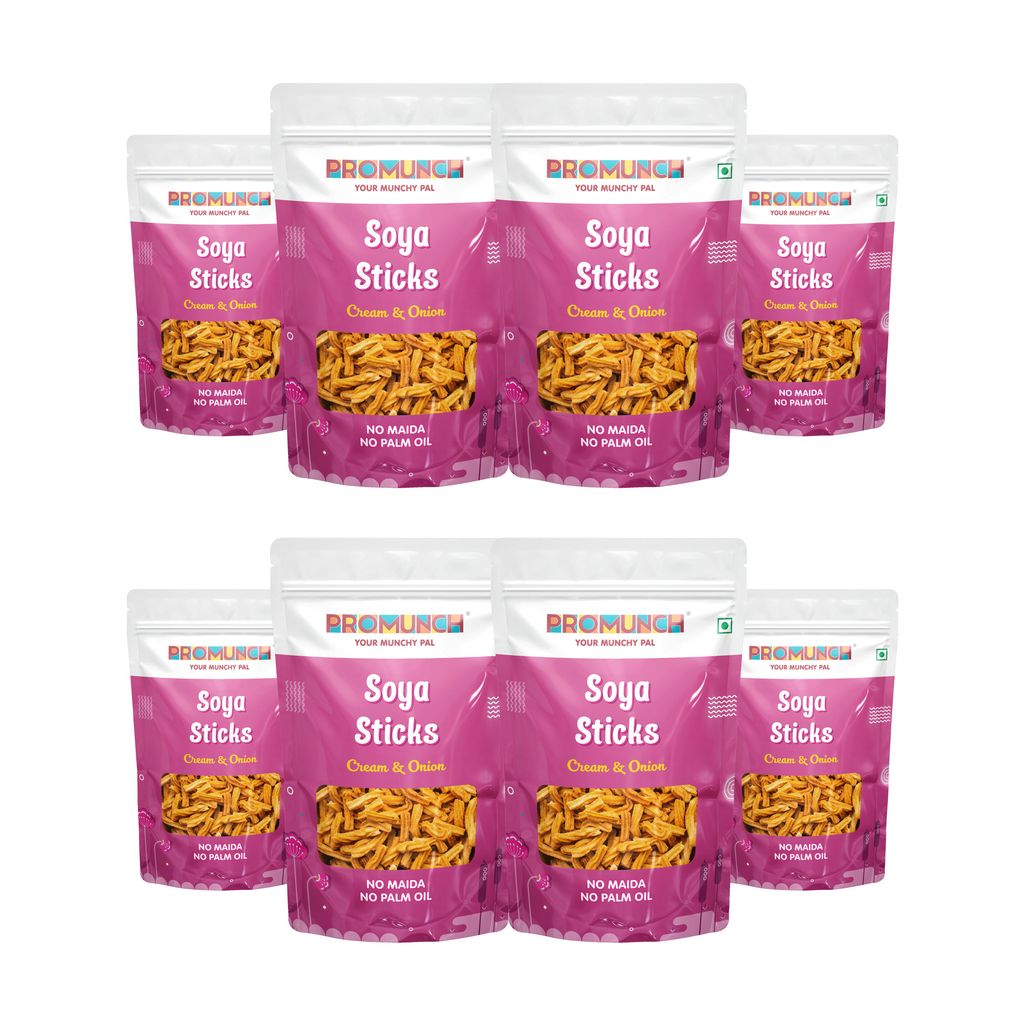 PROMUNCH Soya Sticks - Cream & Onion (Pack of 8; 30g Each)