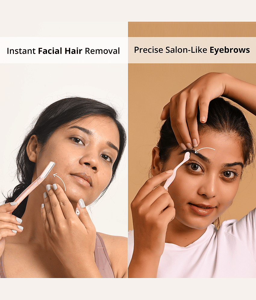 Carmesi Natural Facial Hair Removal Combo , Pack of 1 Facial Razor & 1 Eyebrow Razor view 2