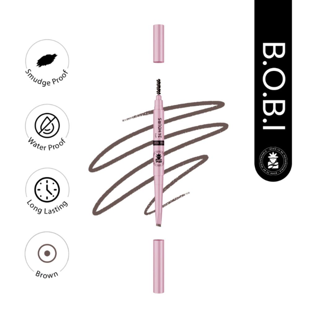 BOBI Eyebrow Pencil Brown | Waterproof Smudgeproof Finish | Built-In Spoolie Brush | Long Lasting Smooth Texture | Paraben-Free Cruelty-Free | Precision Brow Definer-5gm view 2