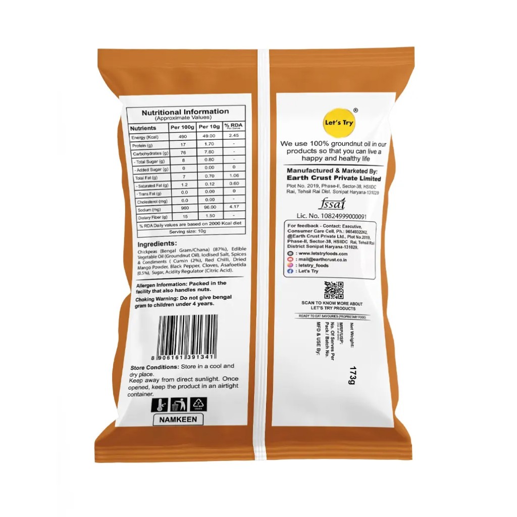 Let'S Try Hing Jeera Chana Roasted - 173g view 2