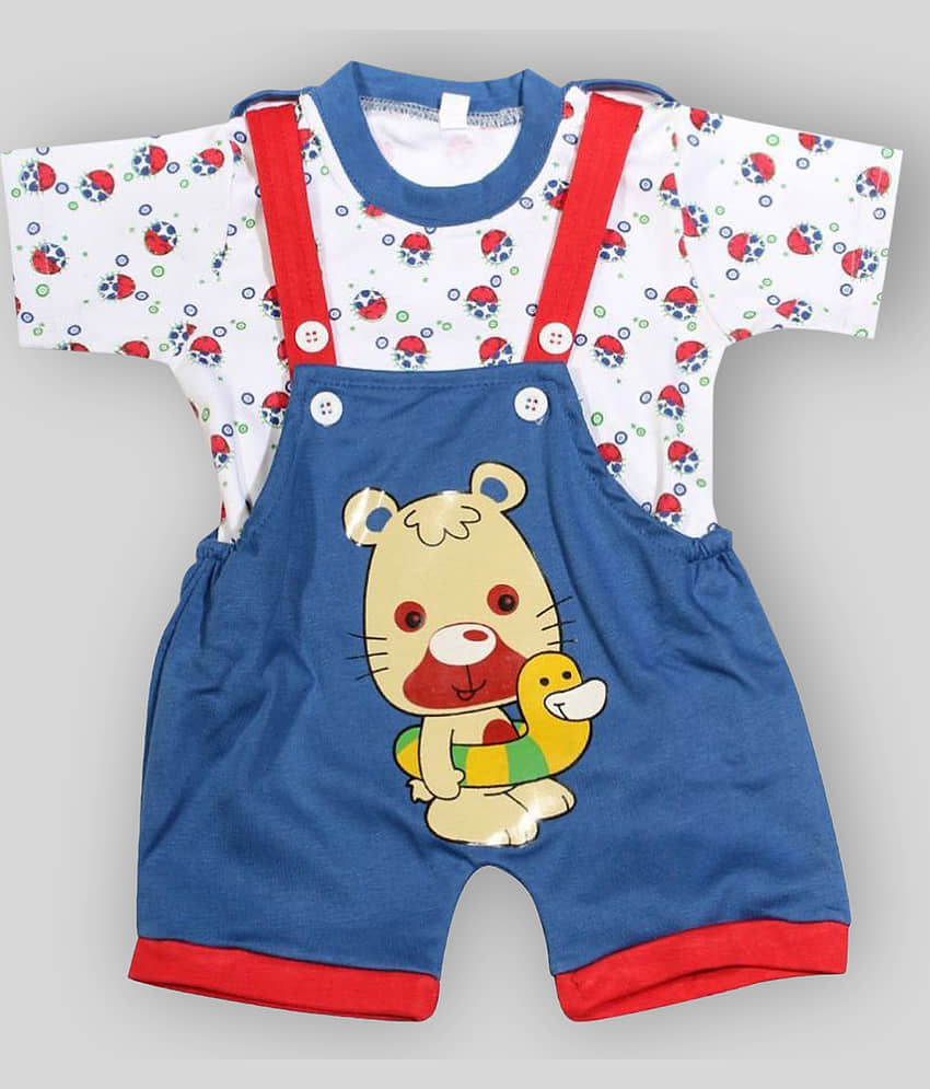 Babeezworld Pack of 2 Baby Girls Cotton Blend Dungarees ( Multicolor ) view 2