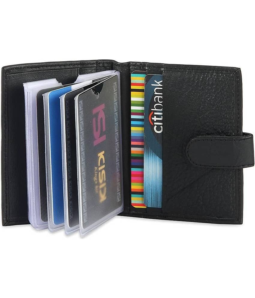 Hide&Sleek RFID Protected Black Leather 20 Slot Card Holder view 2