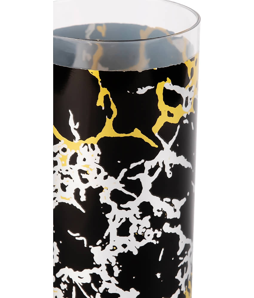 HomePro MARBLE PRINTED GLASS Plastic Glasses 300 ml ( Pack of 6 ) view 2