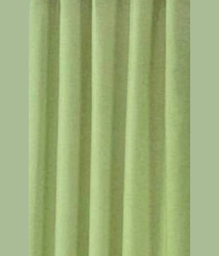 N2C Home Solid Semi-Transparent Eyelet Curtain 7 ft ( Pack of 4 ) - Green view 2