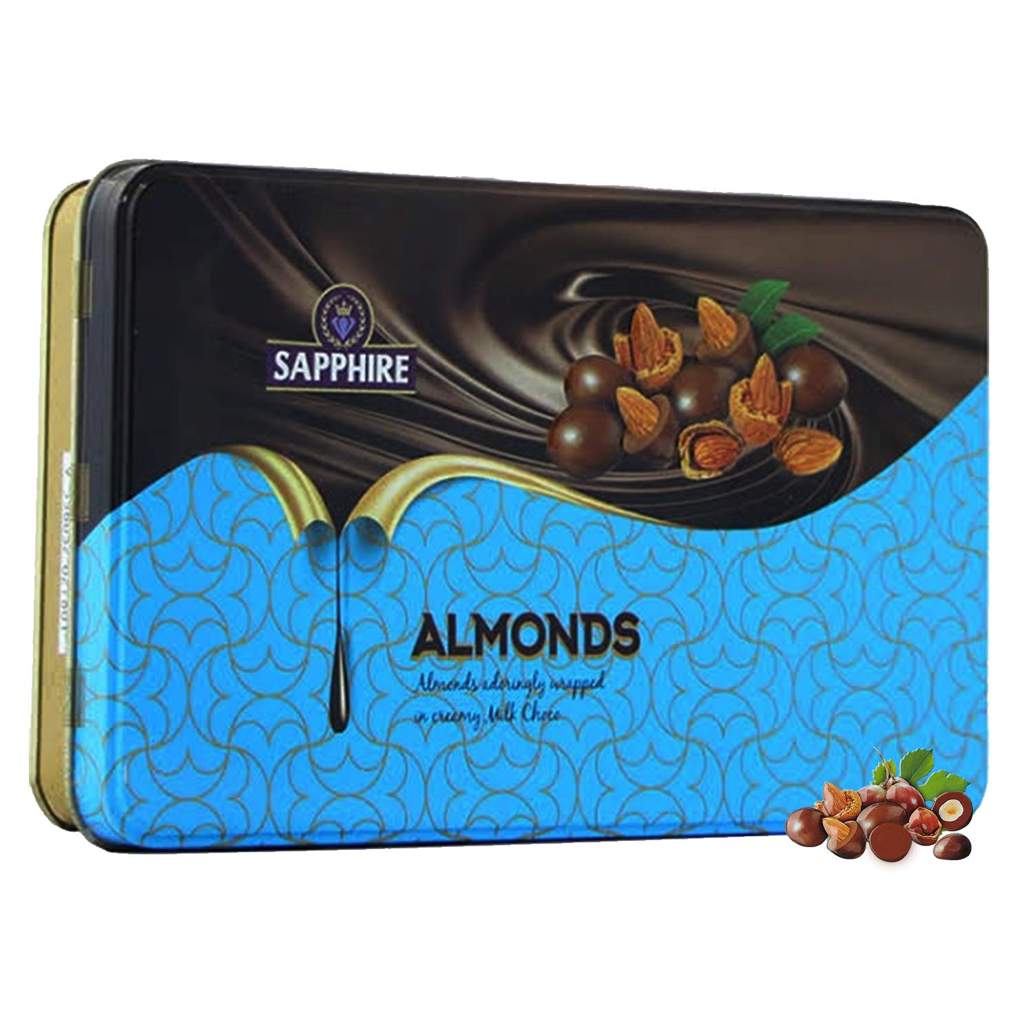 Sapphire Chocolate Coated Nuts, Almonds, 175 gm