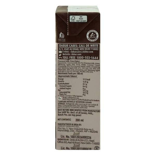 Dabur Coconut Milk 200 Ml view 2