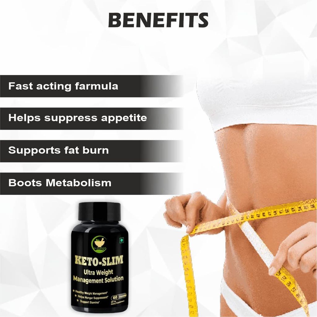 FIJ AYURVEDA Keto Slim Ultra Weight Management & Appetite Suppressant Supplement for Men & Women � 500mg 60 Capsules view 2