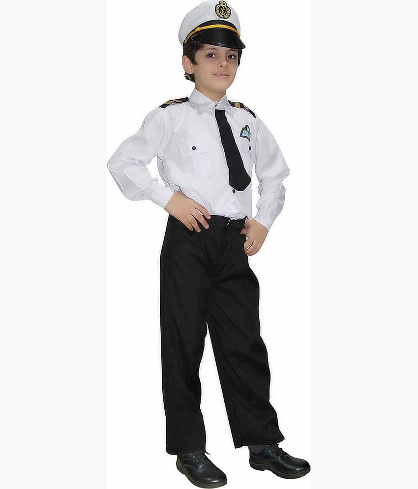 Kaku Fancy Dresses Our Community Helper Pilot Costume -Black & White, 3-4 Years, For Boys & Girls view 2