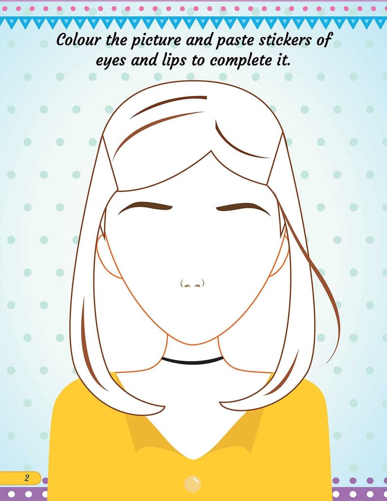 Make A Pretty Face with 160+ Stickers- Colouring and Sticker Activity Book for Kids Age 3 -6 years [Paperback] Dreamland Publications view 2