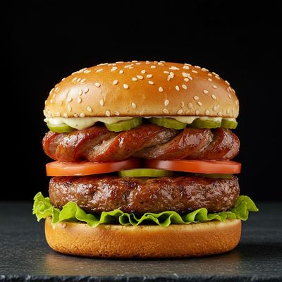 Pork Sausage Twist Burger