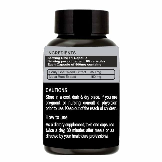 EARTH KING Horny Goat Weed Capsule | Epimedium Extract | with Maca Root Powder - 500mg 60 Capsules (Pack of 2) view 2