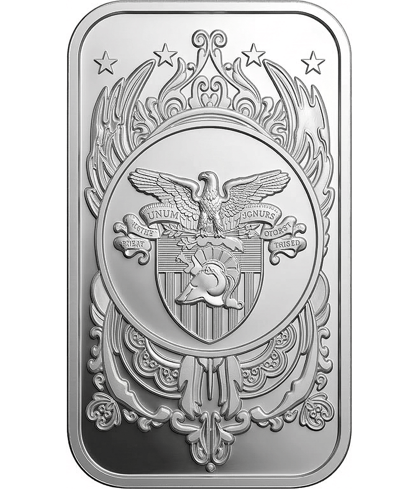 100 Gram American Indian Head & Eagle Shield Design – USA Fantasy Style Silver-Plated Coin Bar view 2