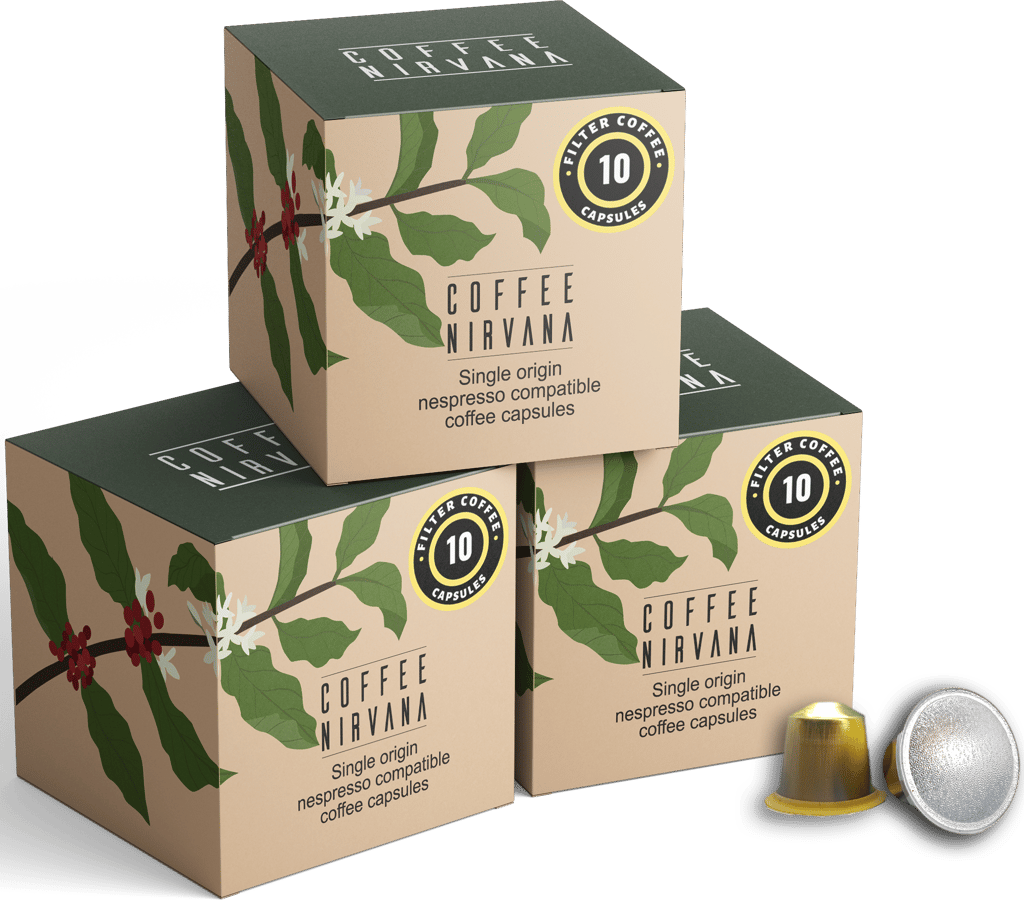 Coffee Nirvana, South Indian Filter Coffee, Box of 10, Nespresso Compatible Aluminum Capsules