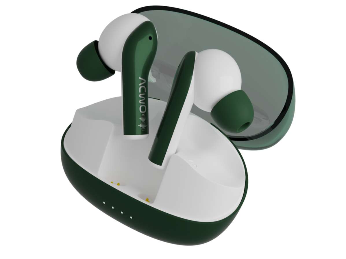 ACwO Dwots 535 with 50 Hours Playtime, Wireless Earbuds Bass Boom X Sound, Gaming-Ready Latency, Quad in Ear Mic Enc, Hyperboost Charging - Luxe Green view 2