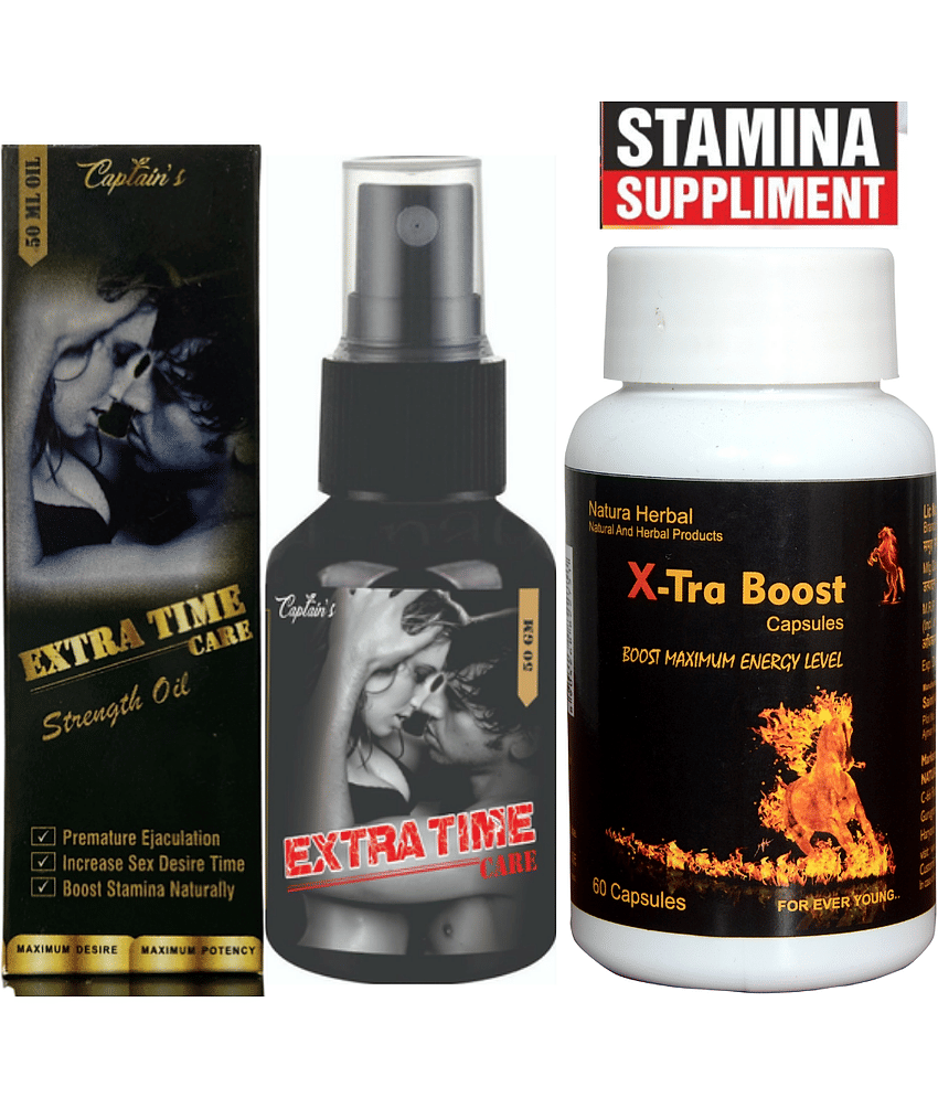 Captain Biotech ETC Spray & X-Tra Maxx-Stamino, Time, Size Enhance Capsule 60 no.s